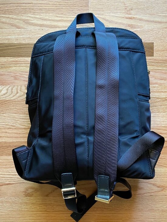 Michael Kors MK Polly Nylon Black Slim Backpack with Gold Details main image 5